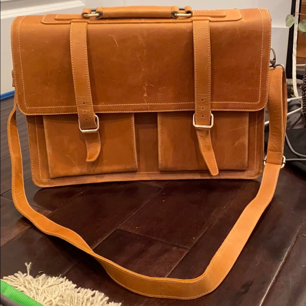 Brown Leather Laptop Bag